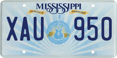 MS license plate XAU950