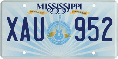 MS license plate XAU952