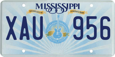 MS license plate XAU956