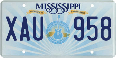 MS license plate XAU958