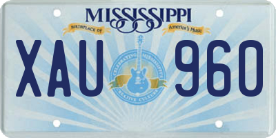MS license plate XAU960