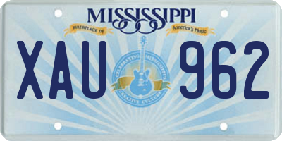 MS license plate XAU962