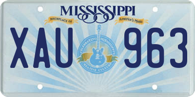 MS license plate XAU963