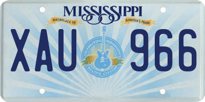 MS license plate XAU966
