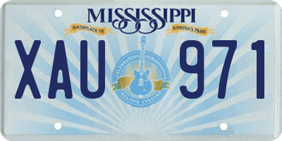MS license plate XAU971