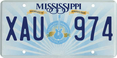 MS license plate XAU974