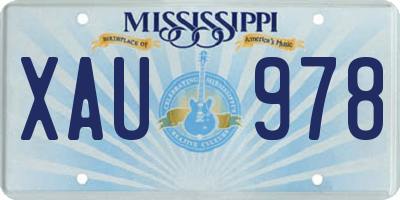 MS license plate XAU978