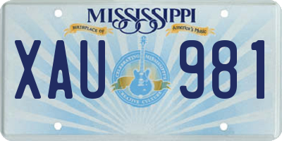 MS license plate XAU981