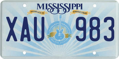 MS license plate XAU983