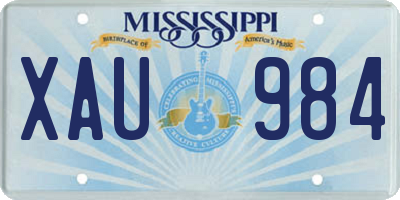 MS license plate XAU984