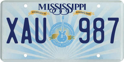 MS license plate XAU987