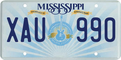 MS license plate XAU990