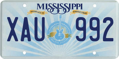 MS license plate XAU992