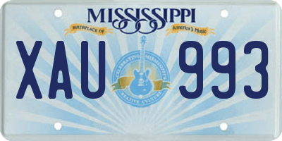 MS license plate XAU993