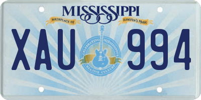 MS license plate XAU994