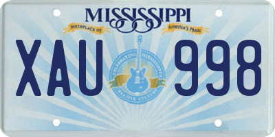 MS license plate XAU998