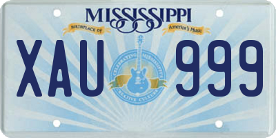 MS license plate XAU999