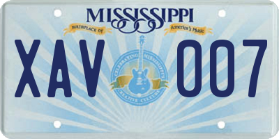 MS license plate XAV007