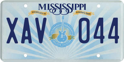 MS license plate XAV044