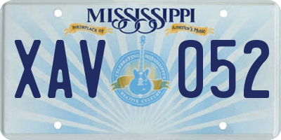 MS license plate XAV052