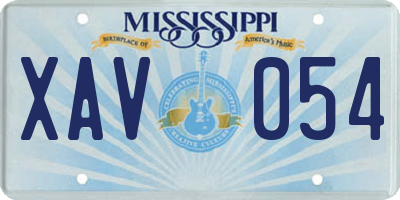 MS license plate XAV054