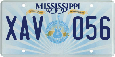 MS license plate XAV056