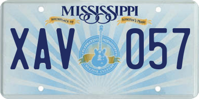MS license plate XAV057