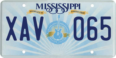 MS license plate XAV065