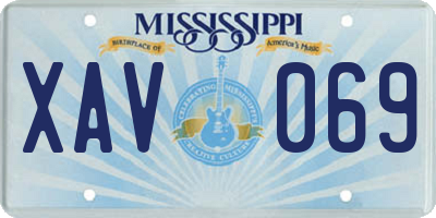 MS license plate XAV069