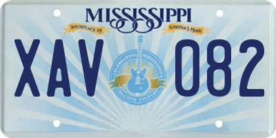 MS license plate XAV082