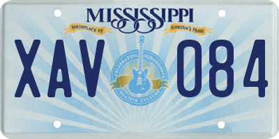 MS license plate XAV084