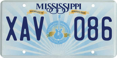 MS license plate XAV086