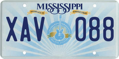 MS license plate XAV088