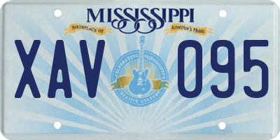 MS license plate XAV095