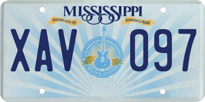 MS license plate XAV097