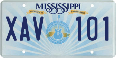 MS license plate XAV101