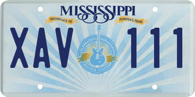 MS license plate XAV111