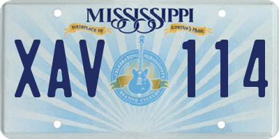 MS license plate XAV114