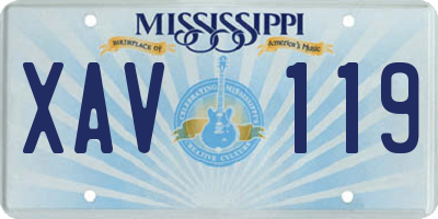 MS license plate XAV119