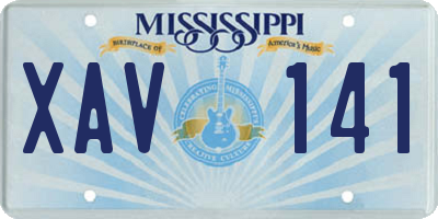 MS license plate XAV141
