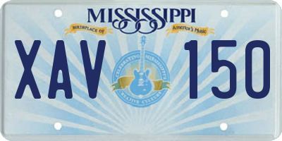 MS license plate XAV150