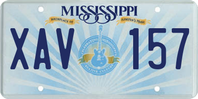MS license plate XAV157