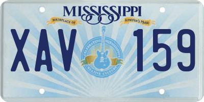 MS license plate XAV159