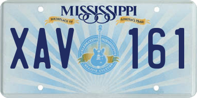 MS license plate XAV161