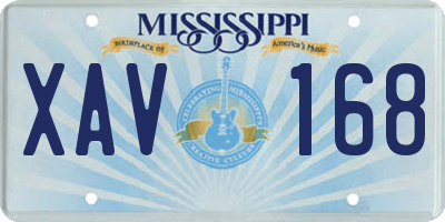 MS license plate XAV168
