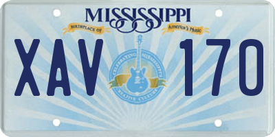 MS license plate XAV170