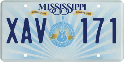 MS license plate XAV171