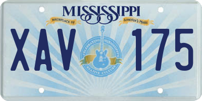 MS license plate XAV175