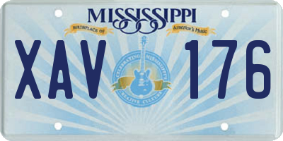 MS license plate XAV176