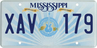 MS license plate XAV179